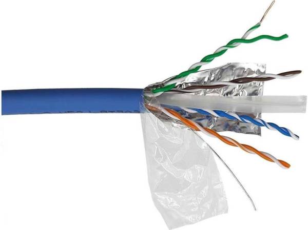 Кабель LANMASTER LAN-6AFTP-LSZH-BL FTP, 4 пары, кат. 6A, с перегородкой, 500Mhz, LSZH, синий, 305 м