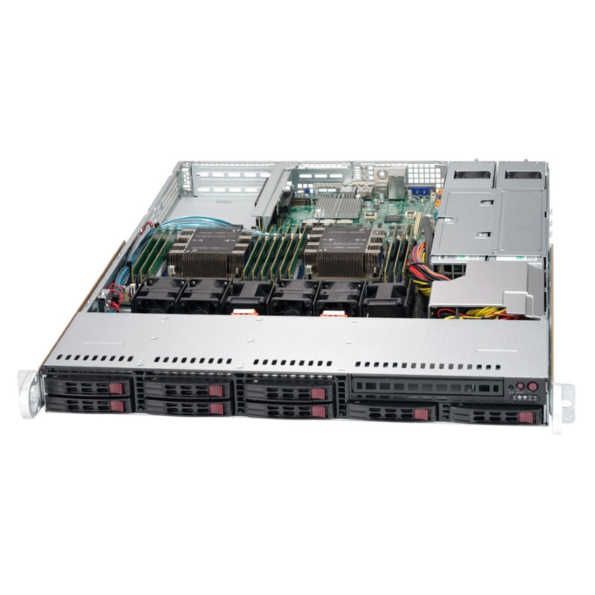 Платформа Supermicro 1U SYS-1029P-WTR, До двух процессоров Intel Xeon Scalable, DDR4, 8x2,5" HDD SATA, 2x1000Base-T