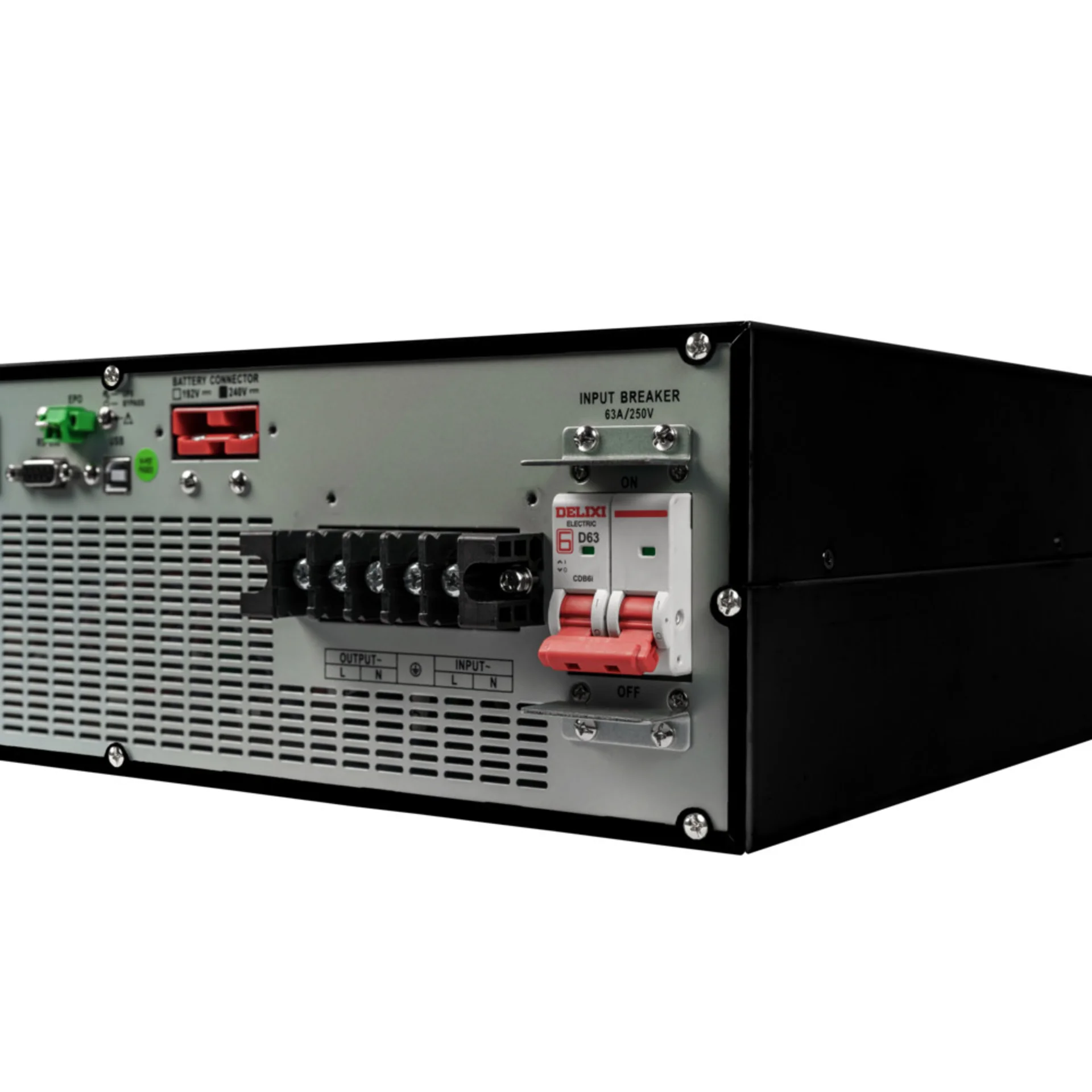 Smart-Save Online SRV Systeme Electric 10000 ВА, монтаж в стойку 5U, 230 В, 1:1, клеммный вход/выход, SmartSlot, LCD, USB, версия с возможностью увели