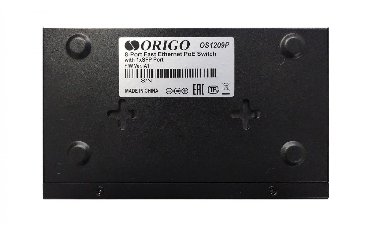 Origo OS1209P/80W неуправляемый PoE-коммутатор 8x100Base-TX PoE+, 1x1000Base-X SFP, PoE-бюджет 80 Вт