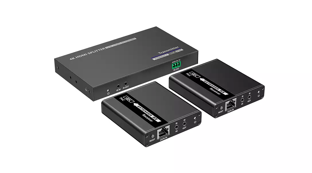 Удлинитель-разветвитель Lenkeng LKV722P 1×2 HDMI по витой паре, FullHD, до 70 м