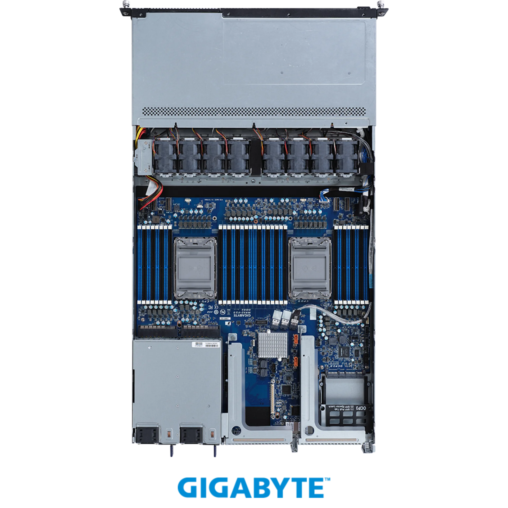 Платформа Gigabyte 1U R182-340, До двух процессоров Intel  Xeon Scalable Gen3, DDR4, 4x3,5" HDD SATA, 2x1000Base-T