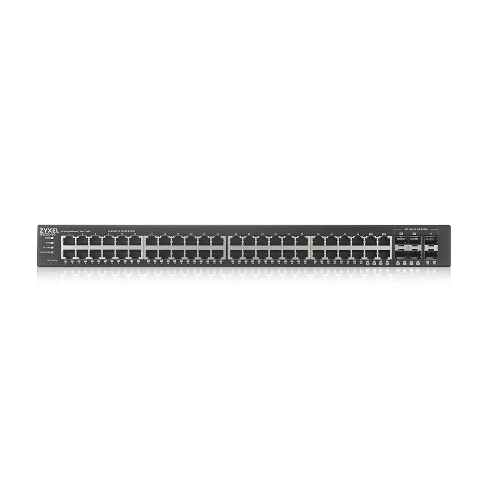 Коммутатор ZYXEL NebulaFlex Pro GS2220-50 Hybrid L2 Switch , 19 "rack, 44xGE, 4 combo ports (SFP / RJ-45), 2xSFP, standalone / cloud management
