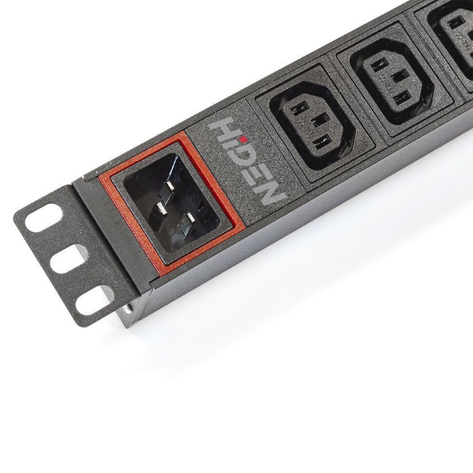 Блок розеток HIDEN EXPERT H1R-8A2B-16-Y однофазный горизонтальный, 19", 8 розеток C13