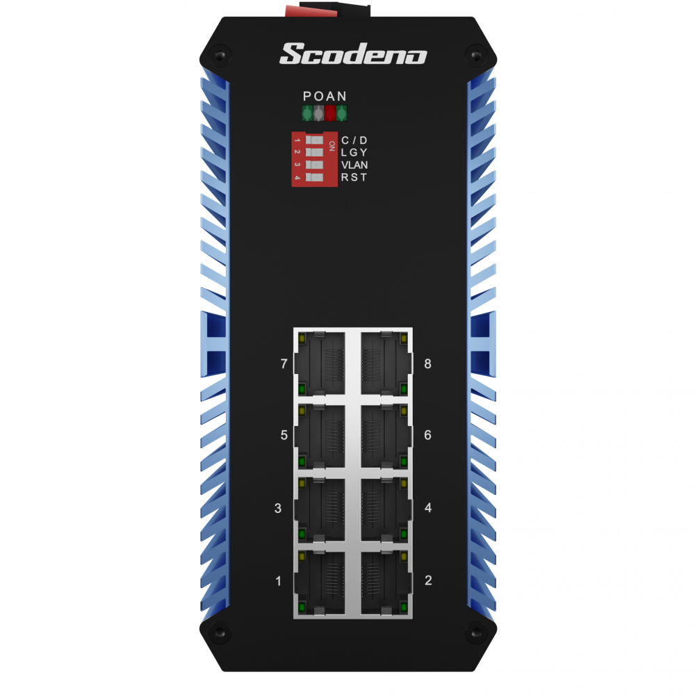 Промышленный PoE коммутатор Scodeno XPTN-9000-65-8GP-X 8x10/100/1000 Base-T