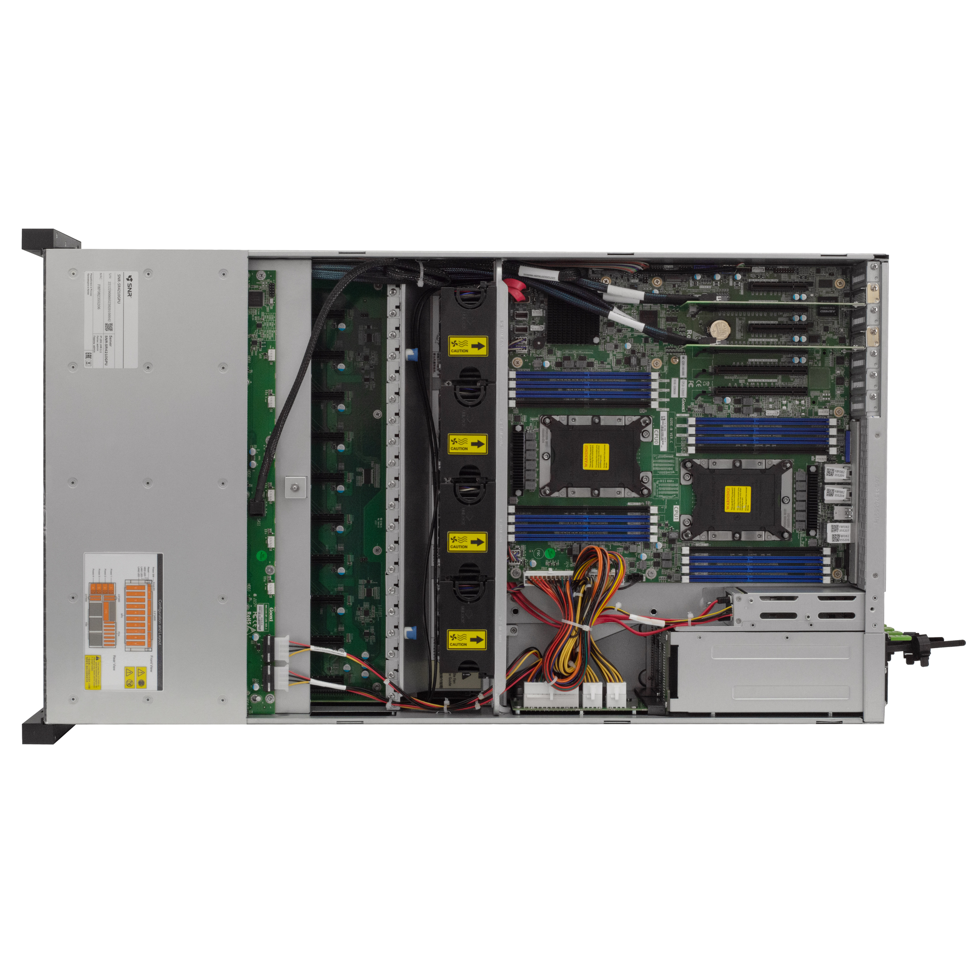 Серверная платформа SNR-SR4210GPU, 4U, Scalable, DDR4, 4xHDD, 10xGPU резервируемый БП