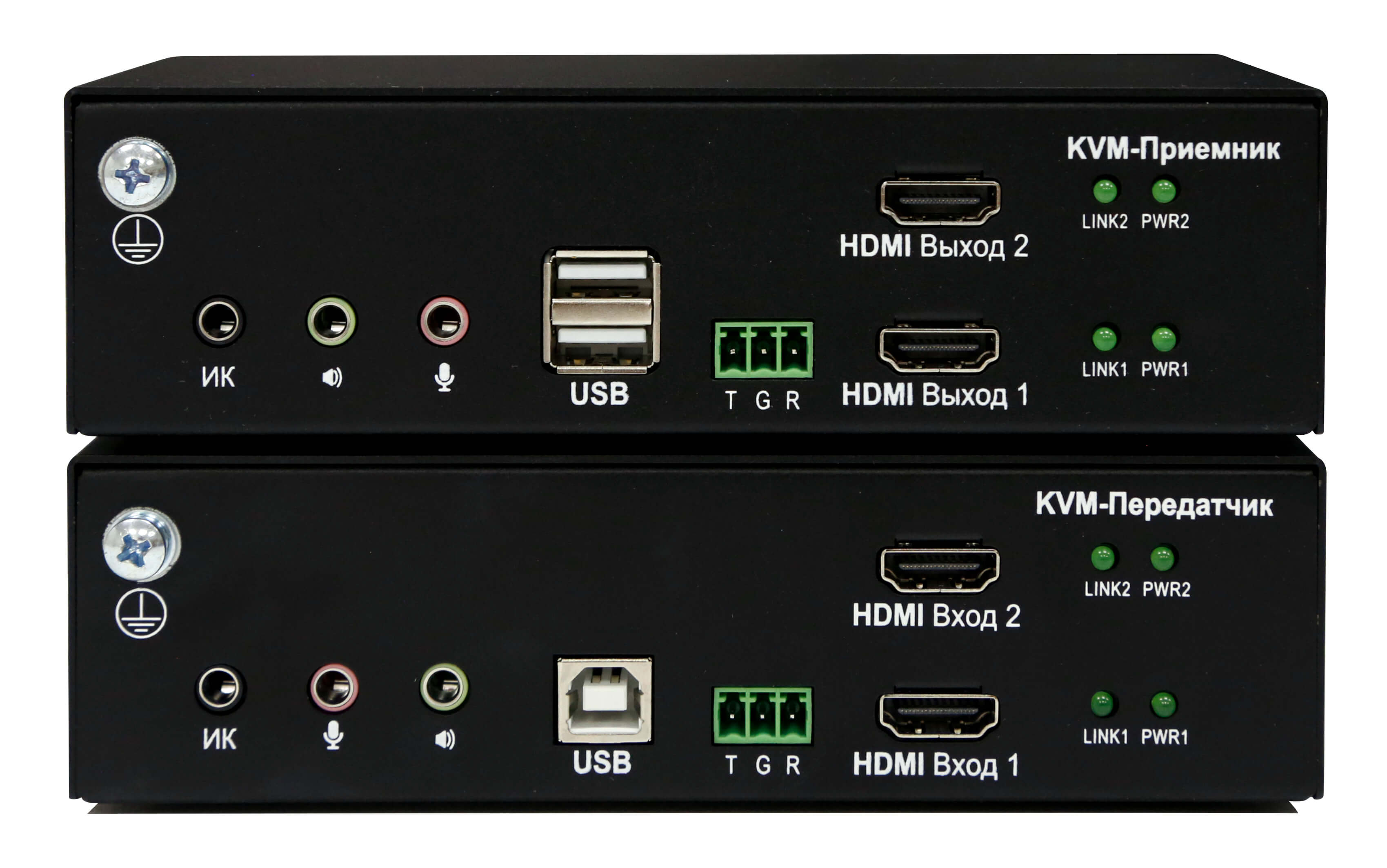 Двухмониторный матричный HDMI IP KVM-удлинитель Evetron LHFC 2U2AR-SК-SW