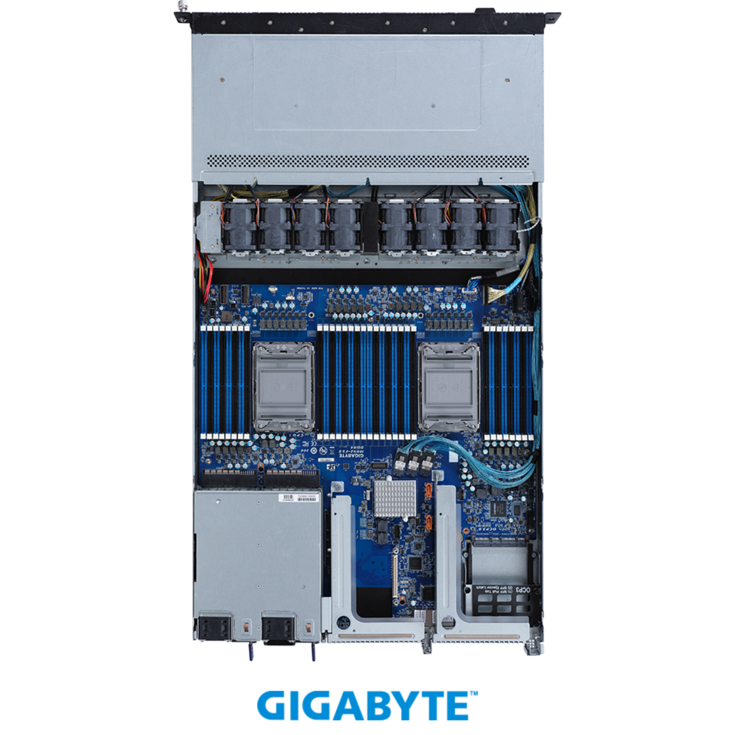 Платформа Gigabyte 1U R182-N20, До двух процессоров Intel  Xeon Scalable Gen3, DDR4, 10x2,5" SATA/SAS/Gen4 NVMe, 2x1000Base-T
