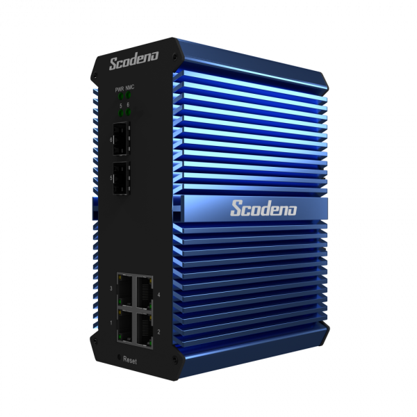 Промышленный PoE коммутатор Scodeno XPTN-9000-85-2GX4GP-VX 2x10G Base-X, 4x10/100/1000 Base-T
