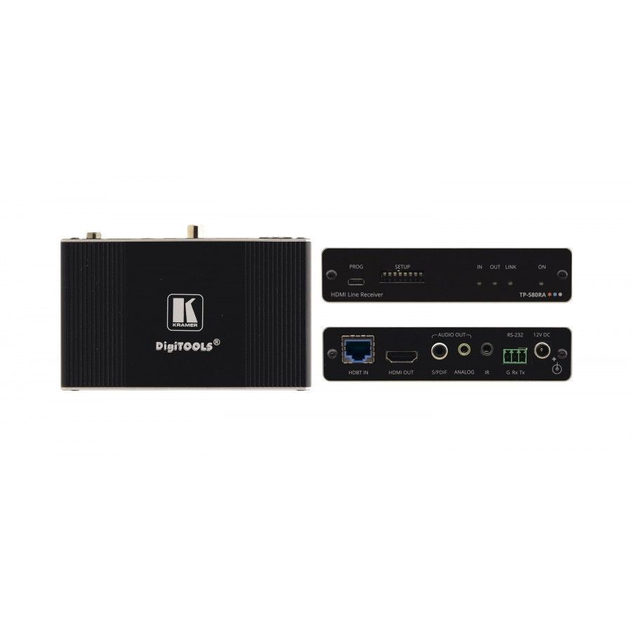 Приемник HDMI, RS-232, ИК, Ethernet по витой паре HDBaseT с увеличенным расстоянием передачи; поддержка 4К60 4:2:0, PoE Kramer Electronics TP-789RXR