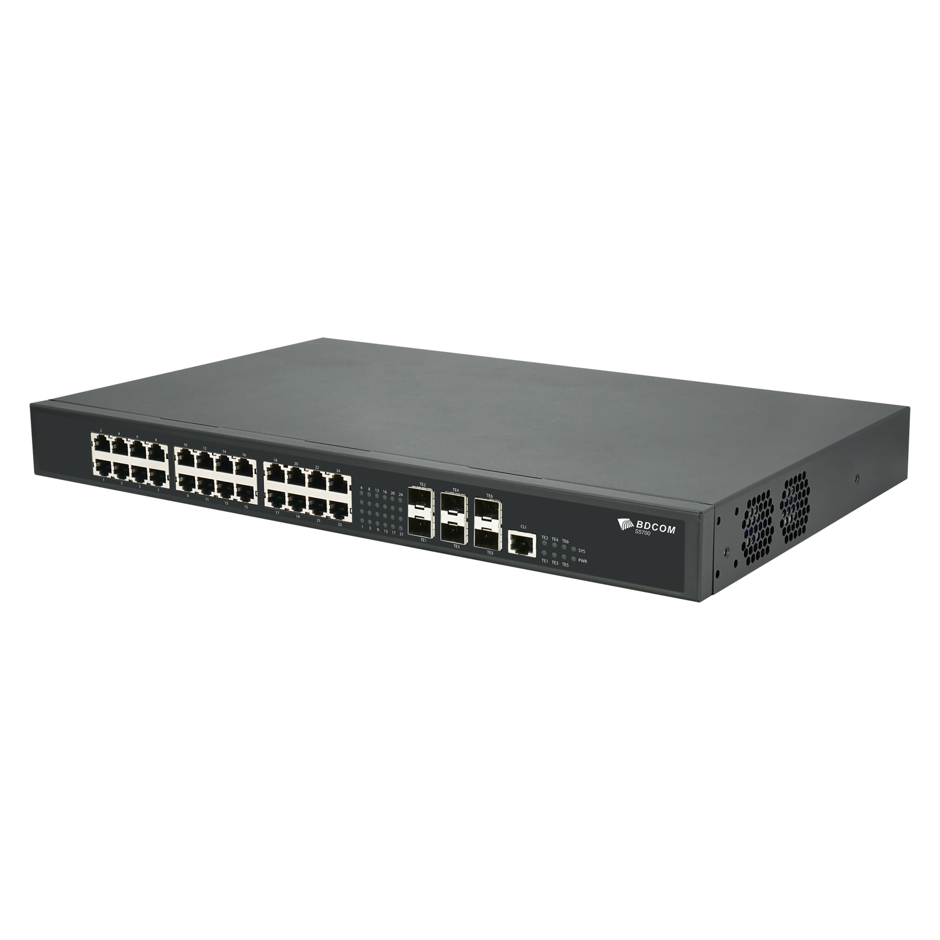 Управляемый коммутатор уровня 3 BDCOM S5700-24ET6X, 24x 2.5GBASE-Т, 6x 1/10GE SFP+, 220VAC