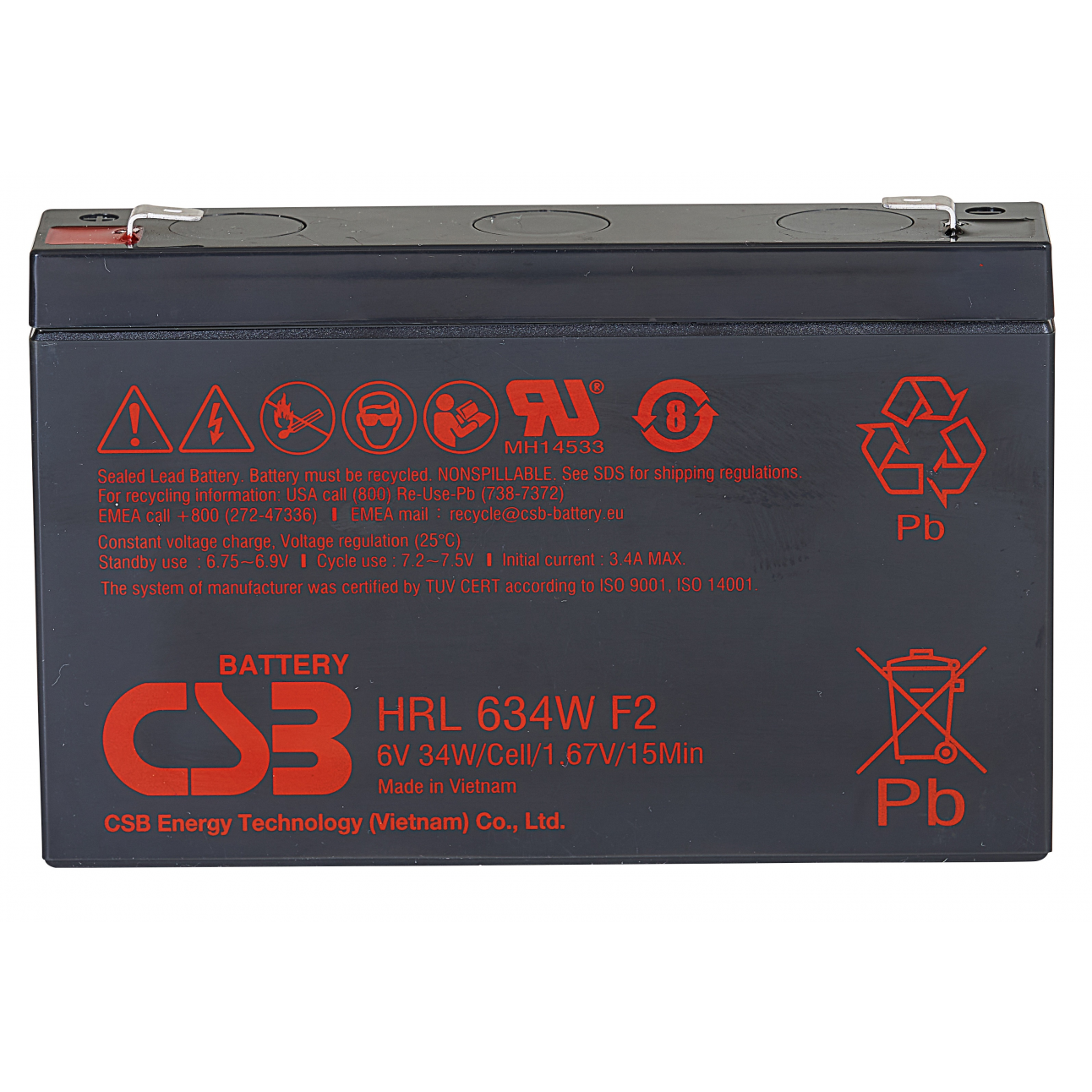 Аккумулятор CSB HRL634W F2 FR
