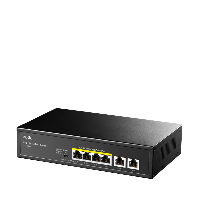 Коммутатор CUDY GS1006P 4-GbE PoE с 2 восходящими каналами GbE