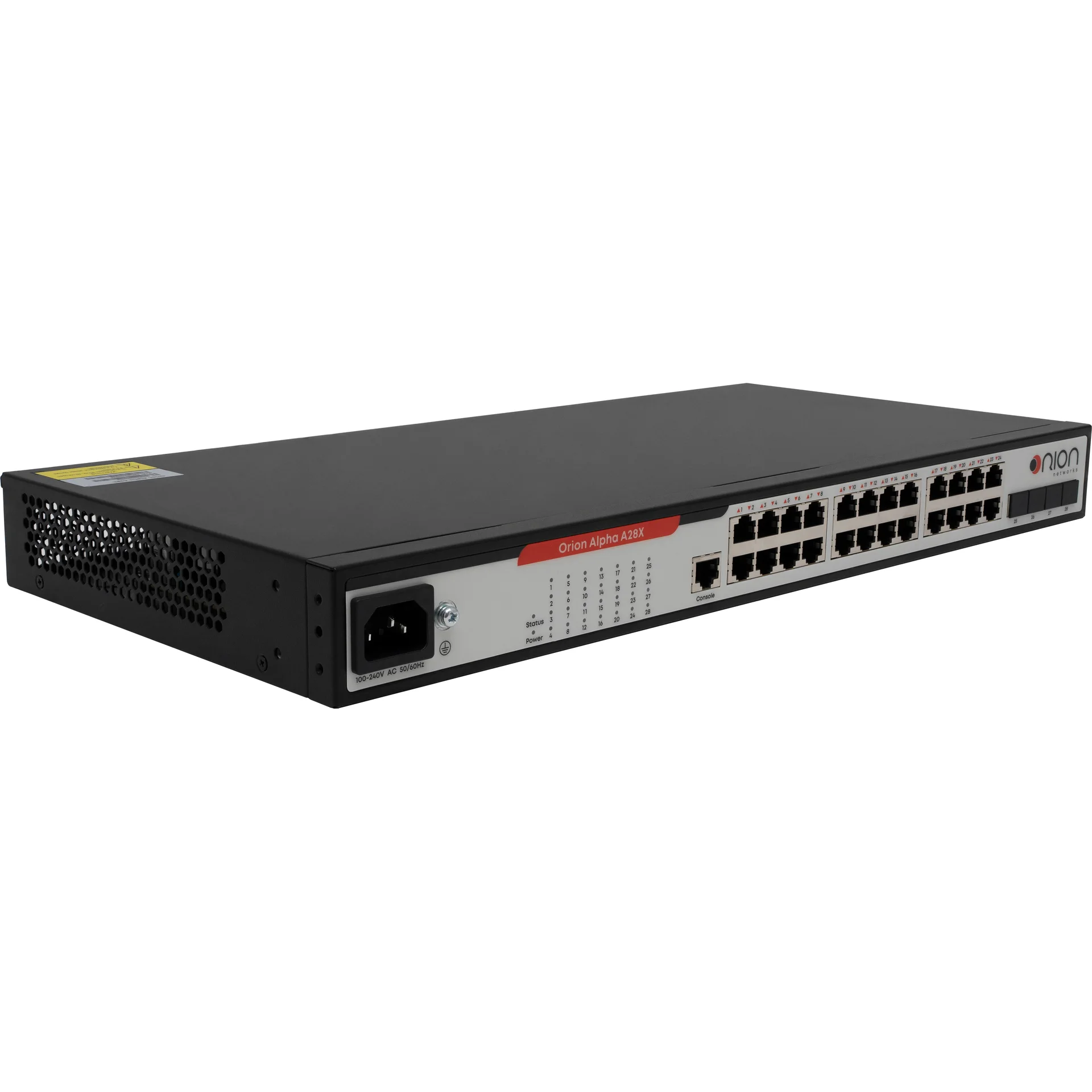Управляемый коммутатор уровня 2 Orion Alpha A28X, 24x 10/100/1000Base-T, 4x 1/10GE SFP+, БП 100-220VAC