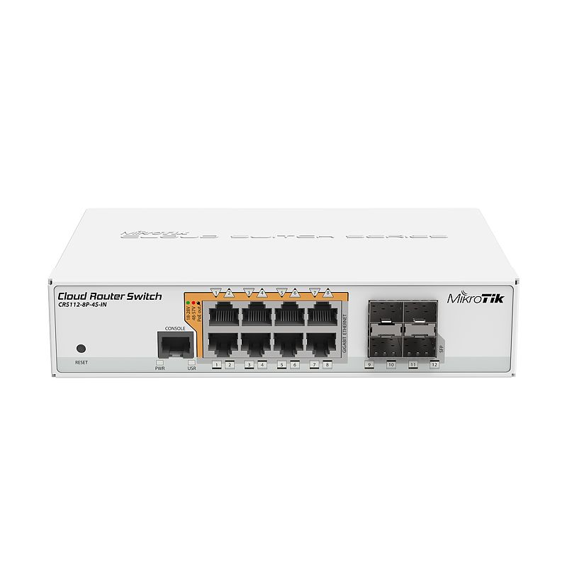 Коммутатор Mikrotik Cloud Router Switch CRS112-8P-4S-IN (RouterOS L5)