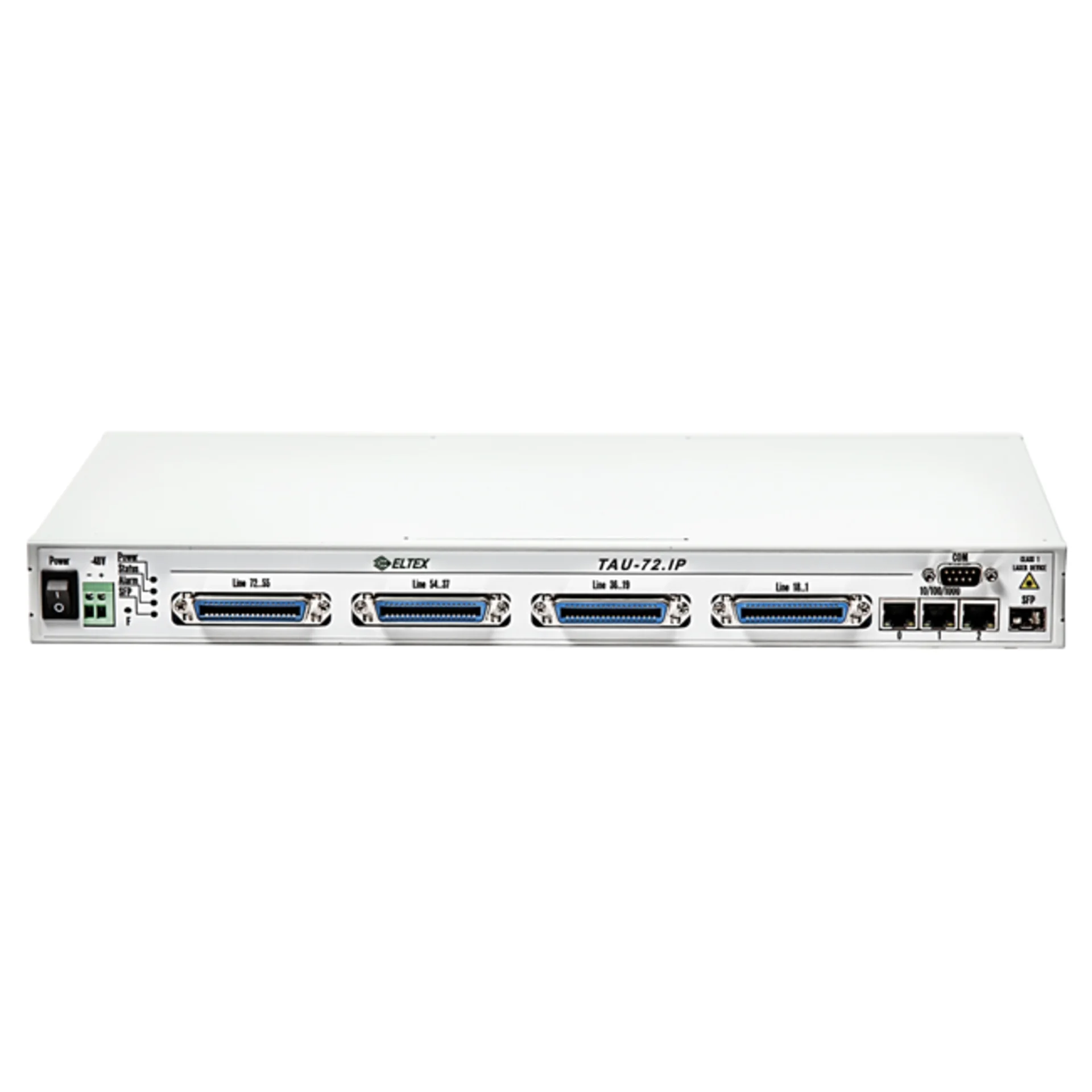 Абонентский VoIP-шлюз Eltex TAU-72.IP, 72хFXS, 3хRJ45-10/100/1000, 2 слота для SFP, SIP/H.323, 1U