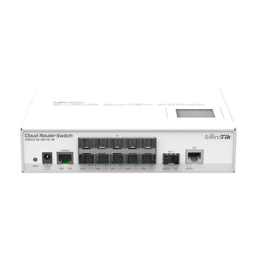 Коммутатор Mikrotik Cloud Router Switch CRS212-1G-10S-1S+IN (RouterOS L5)