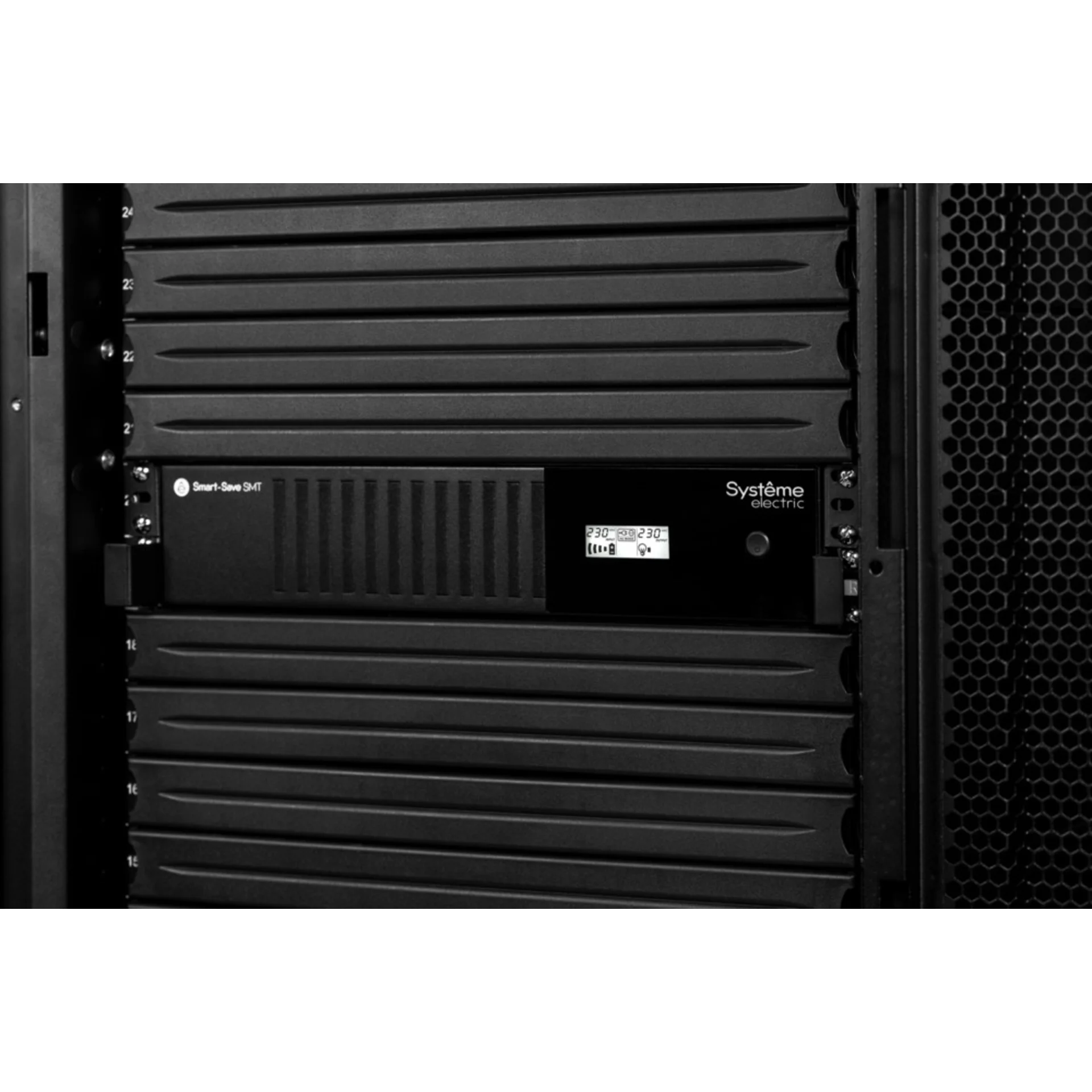 Источник бесперебойного питания Smart-Save SMT Systeme Electric 1000 ВА, монтаж в стойку 2U, 230 В, 6 розеток IEC C13, SmartSlot, AVR, LCD, USB HID