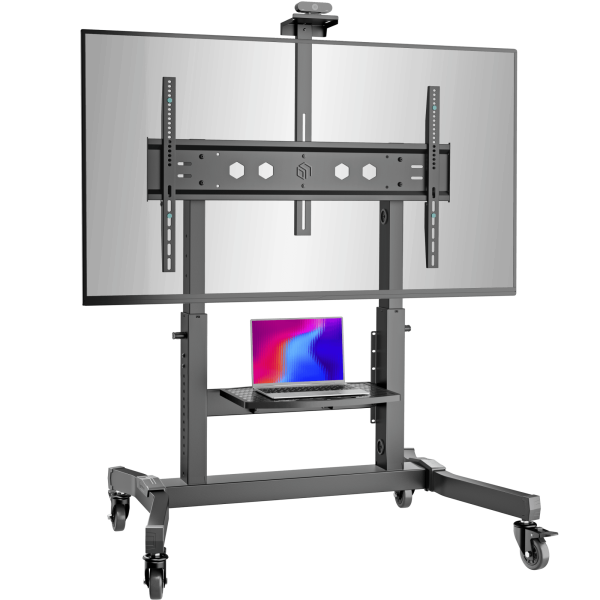 Мобильная стойка для ТВ ONKRON 50"-100", макс 130 кг, наклонная, чёрная TS1991