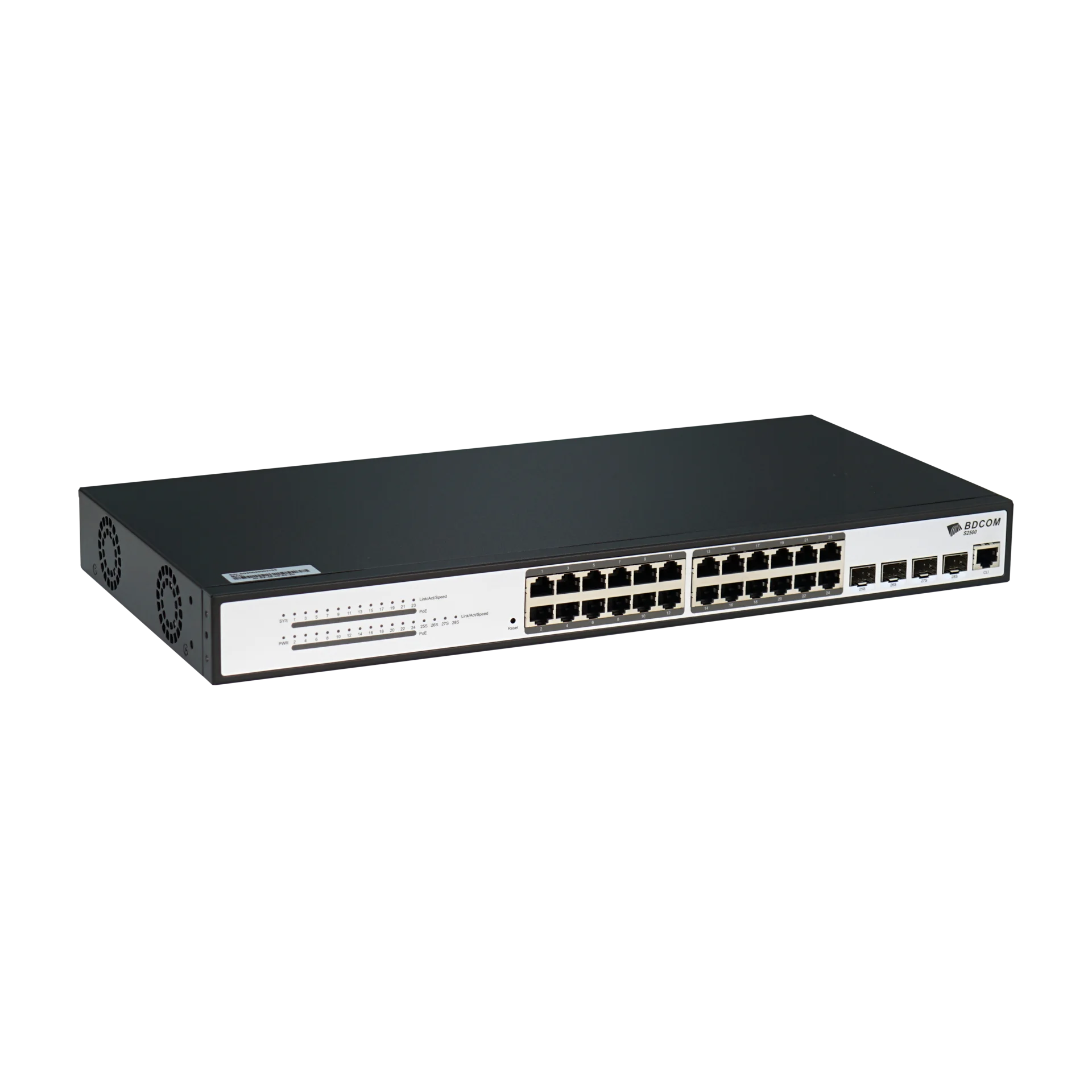 Управляемый коммутатор уровня 2 BDCOM S2500-24T4S, 24x 10/100/1000Base-T, 4x 100/1000Base-X (SFP), 220V AC