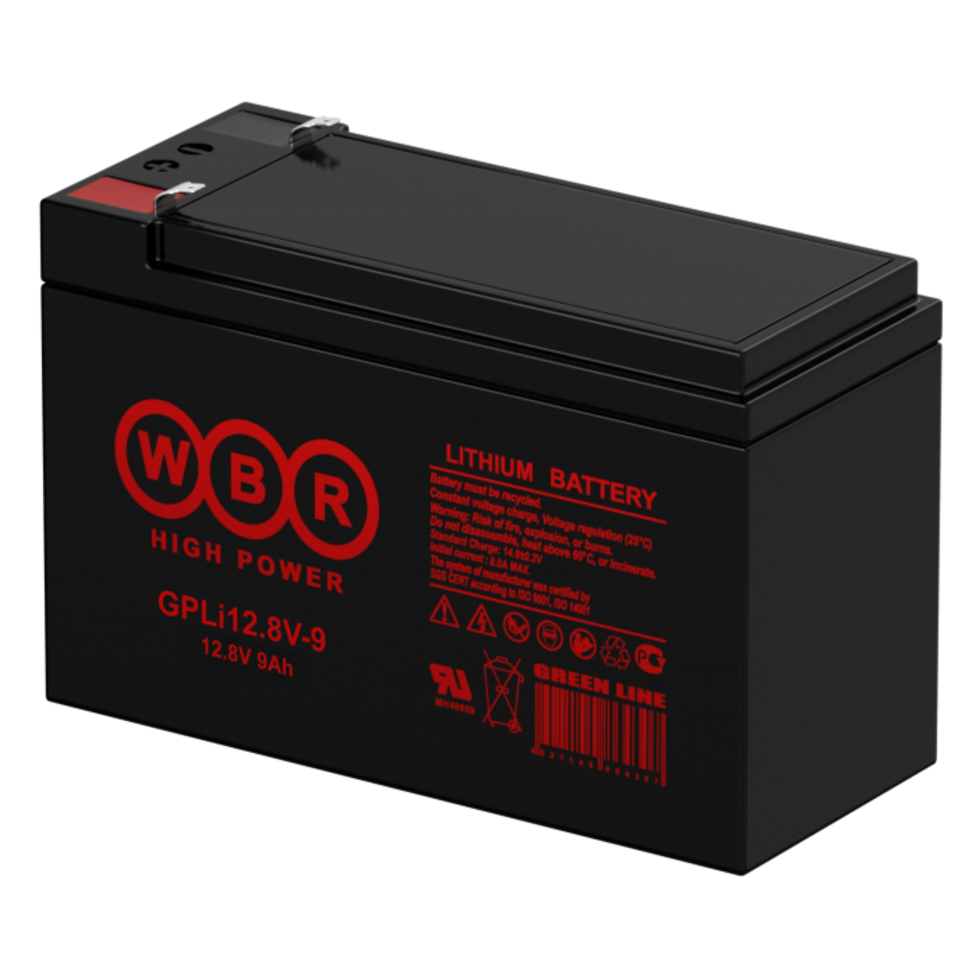Литий-железо-фосфатный (LiFePO) аккумулятор WBR GPLi 12.8V-9