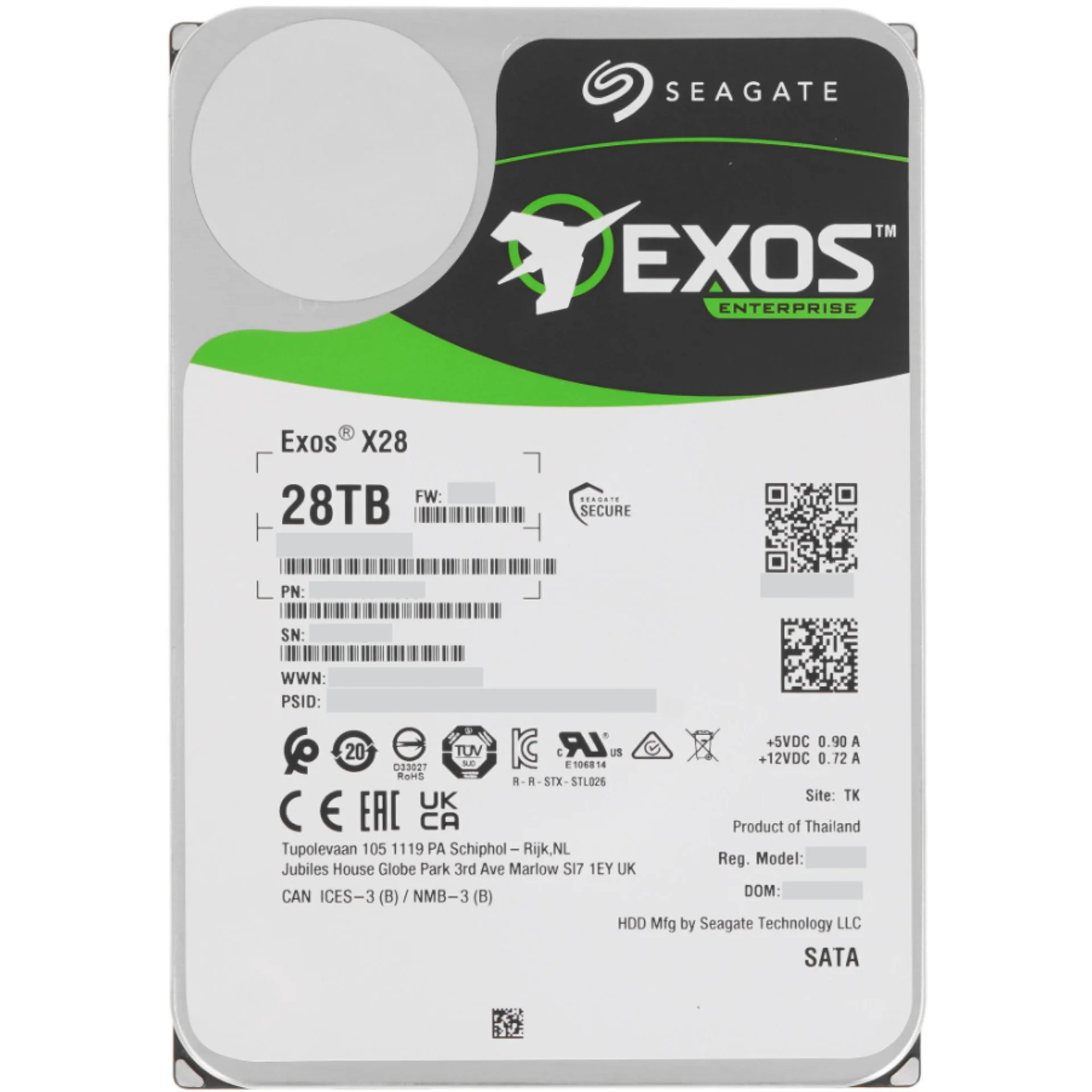 Жесткий диск Seagate Exos X28 28Tb 512MB 3.5" SATA III 6Gb/s, 7200 rpm