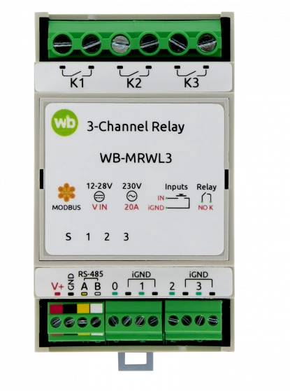 Модуль реле 3-канальный Wirenboard WB-MRWL3