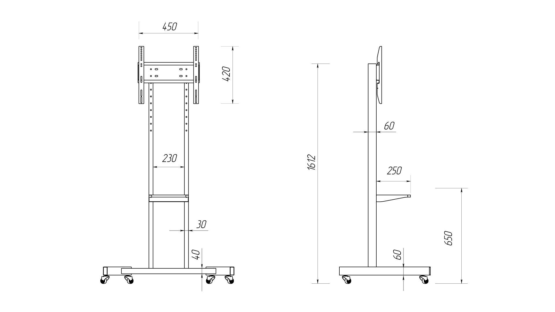 Мобильная стойка для интерактивных панелей BM SD-1