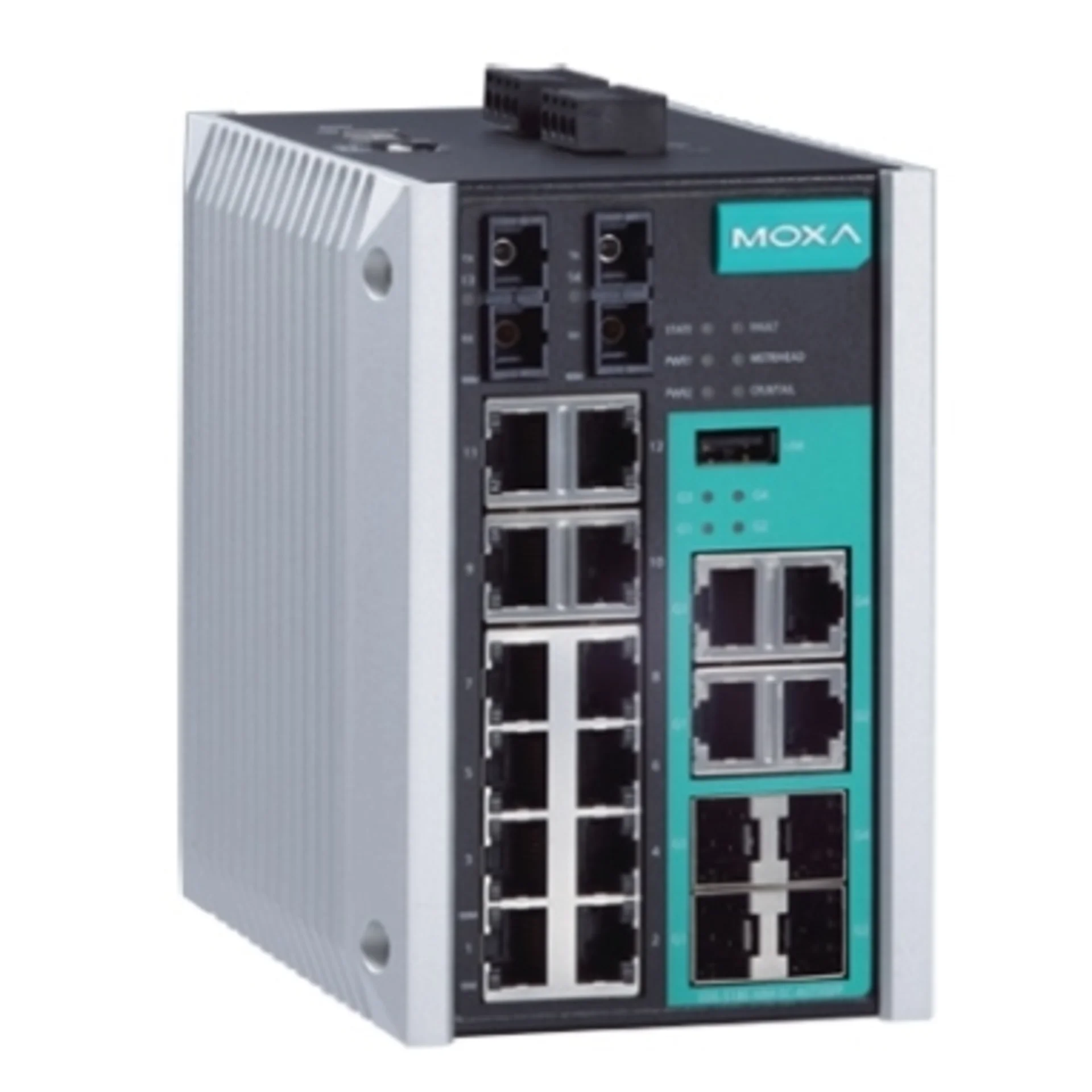 Управляемый коммутатор Gigabit Ethernet c портами 12 x 10/100BaseTX, 4 x 10/100/1000BaseT(X) или 100/1000BaseSFP, 2 x 100BaseFX (одномод, разъем SC)