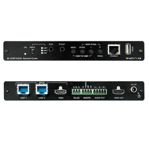 Масштабатор HDBaseT и HDMI в HDMI с деэмбедированием аудио; поддержка 4К60 4:4:4, CEC, два входа HDBaseT Kramer Electronics VP-427X2