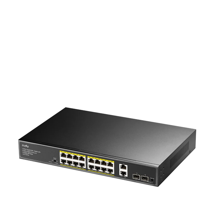 Коммутатор CUDY GS1018PS2 16-GbE PoE с 2 Uplink GbE и 2 Uplink SFP