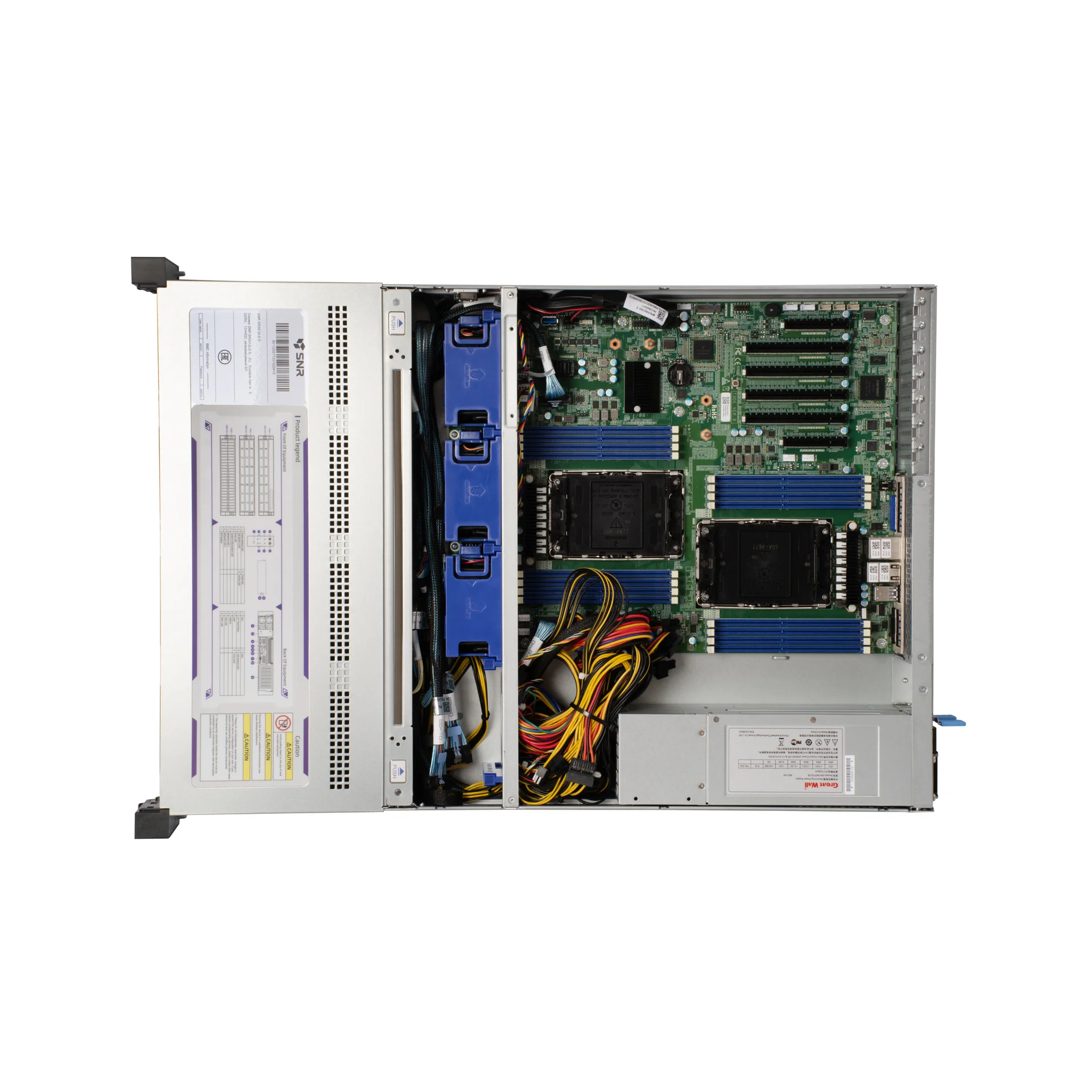 Серверная платформа SNR-SR2412LS-S, 2U, Scalable Gen4,5, DDR5, 12xHDD, резервируемый БП