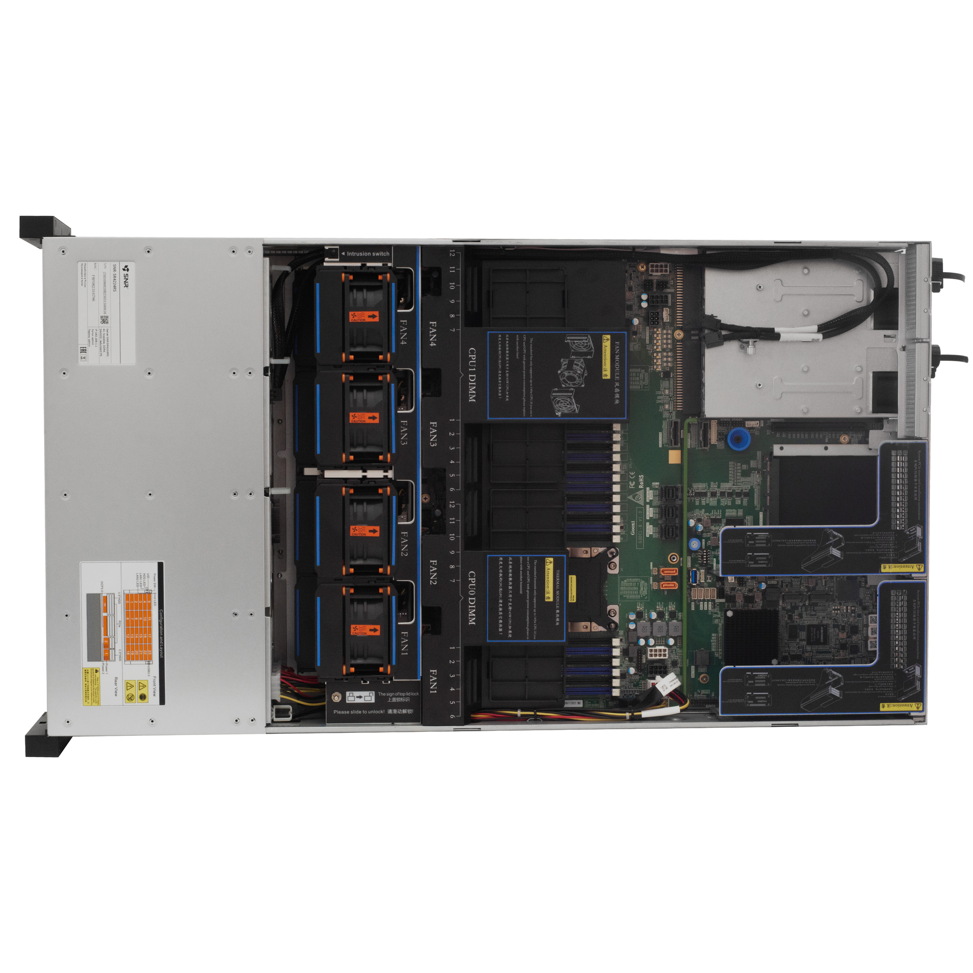 Серверная платформа SNR-SR4224RS, 4U, Scalable, DDR4, 24xHDD, резервируемый БП