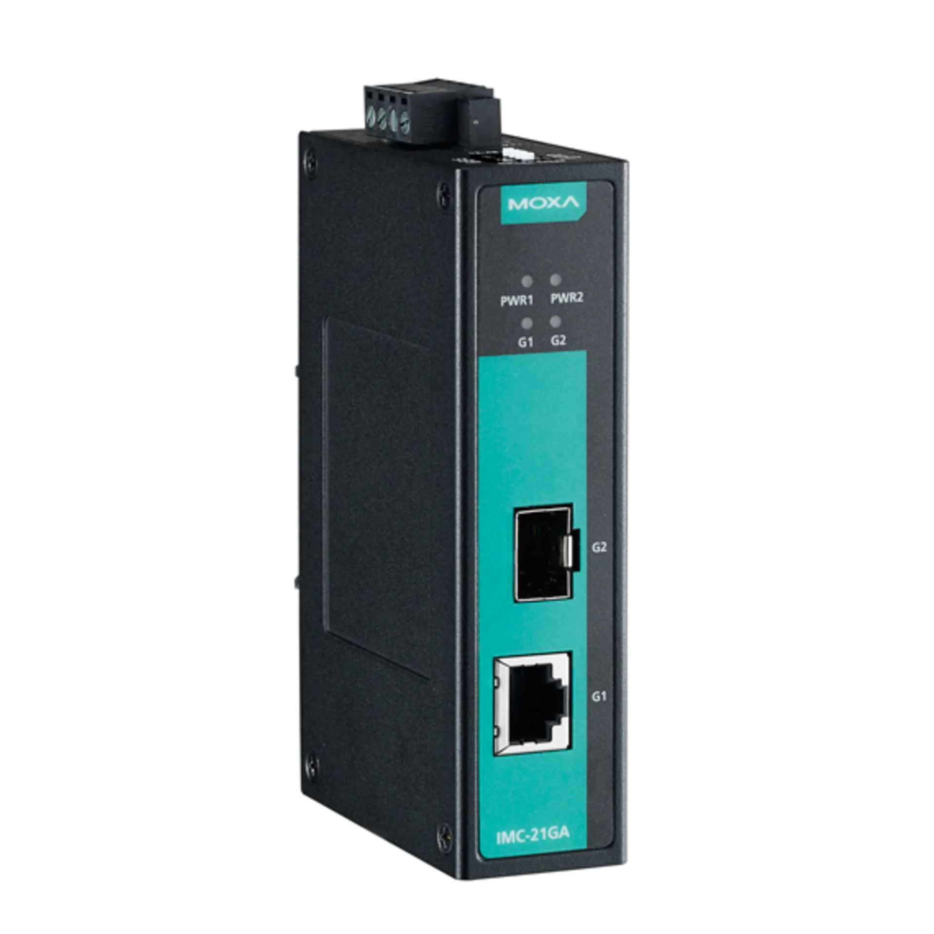 IMC-21GA Медиаконвертер Gigabit Ethernet 10/100/1000BaseTX в 100/1000BaseSFP в металлическом корпусе MOXA