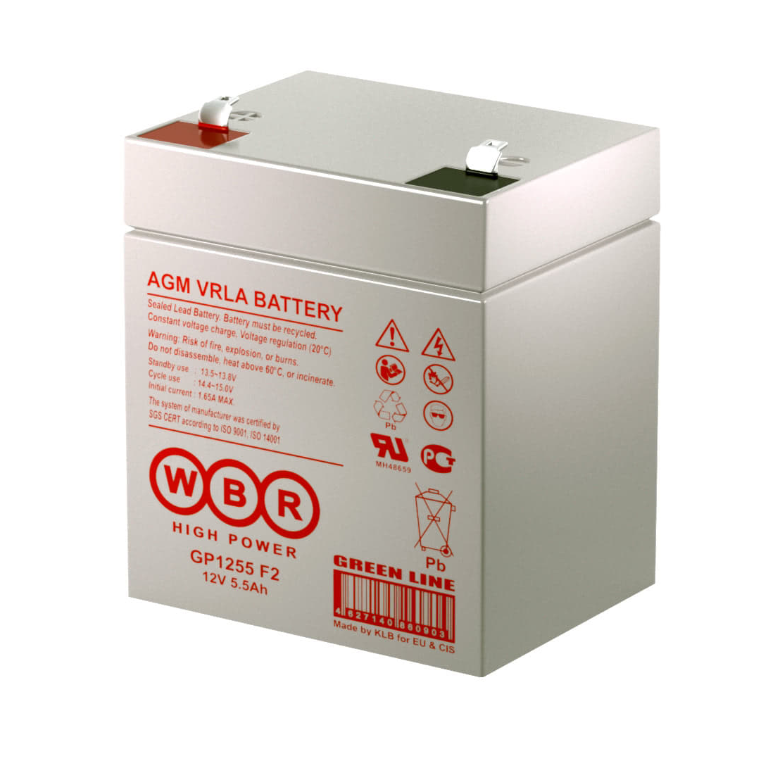 Батарея аккумуляторная WBR GP1255 F2