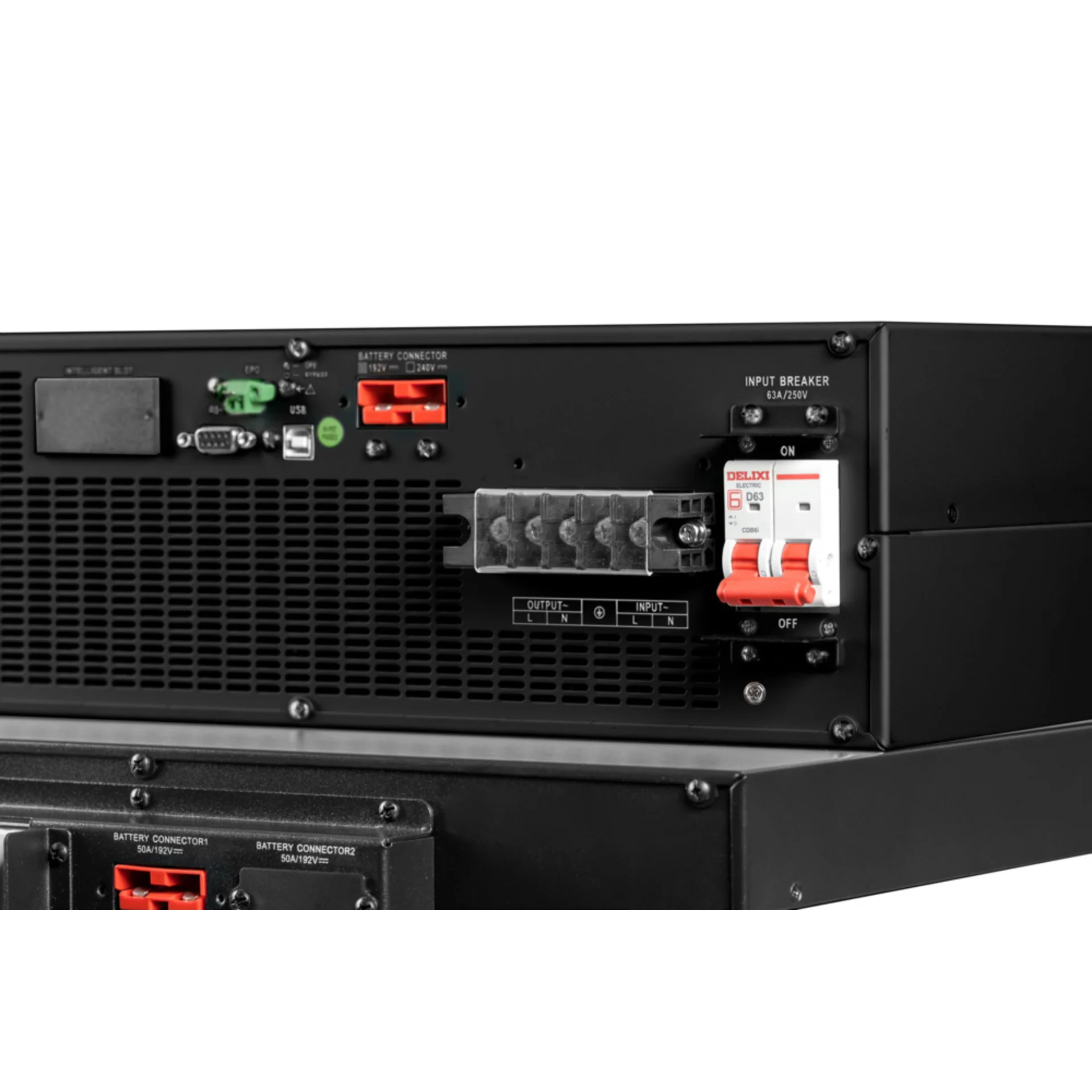 Smart-Save Online SRV Systeme Electric 10000 ВА, монтаж в стойку 5U, 230 В, 1:1, клеммный вход/выход, SmartSlot, LCD, USB, версия с возможностью увели