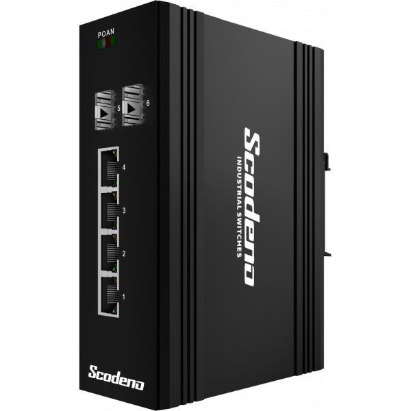 Промышленный PoE коммутатор Scodeno XPTN-9000-65-2GX4GP 2x1000 Base-X, 4x10/100/1000 Base-T