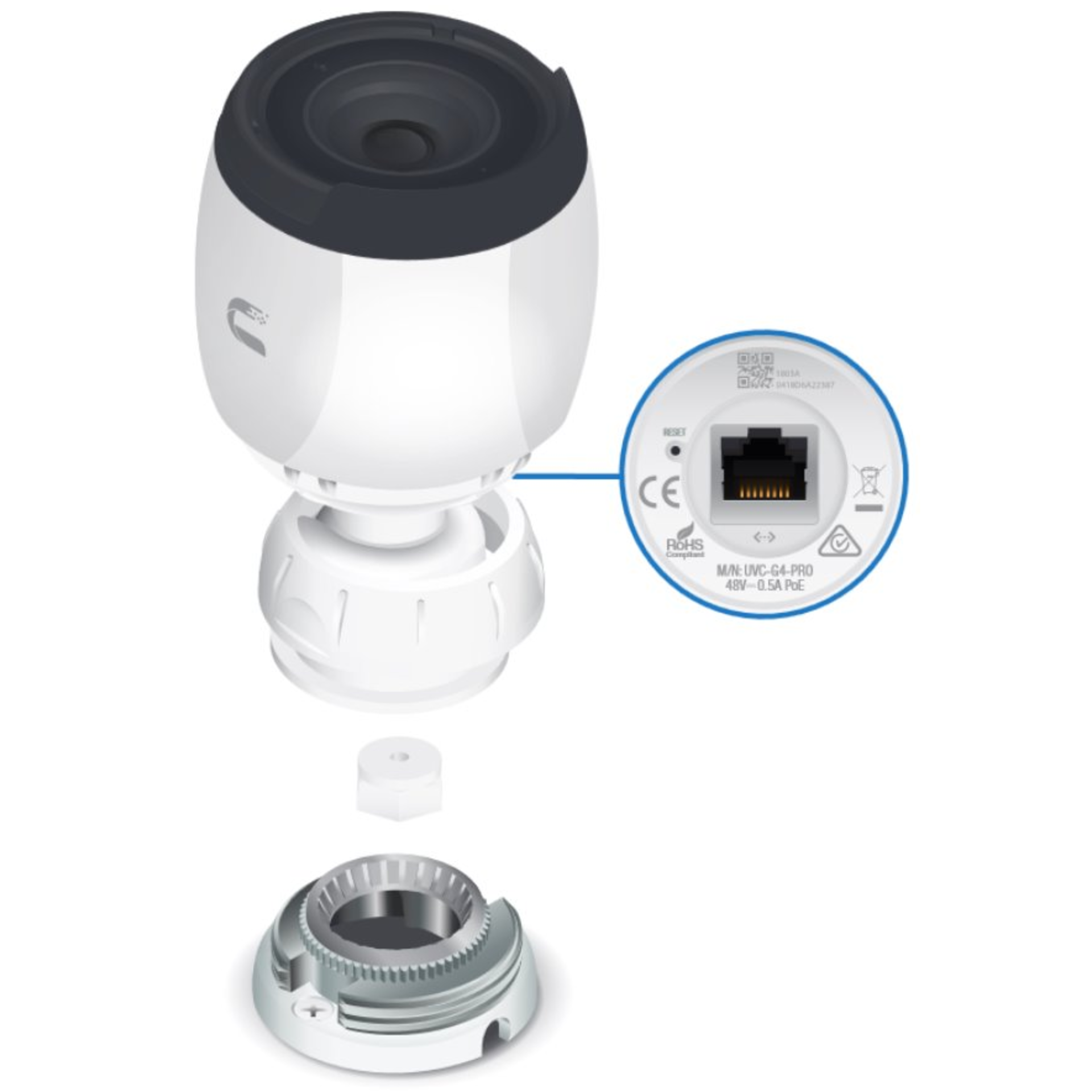 IP-камера Ubiquiti UniFi Video Camera G4 Pro, 8 Мп (3840x2160) 50 к/с, 802.3af/at, F 4.24 - 12.66 mm; ƒ/1.53 -ƒ/3.3  (комплект 3 шт.)