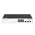 Управляемый коммутатор уровня 2 BDCOM S2500-8T2S, 8x 10/100/1000Base-T, 2x 100/1000Base-X (SFP), 220V AC