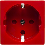 Розетка электрическая 2К+З со шторками и замком (красный)