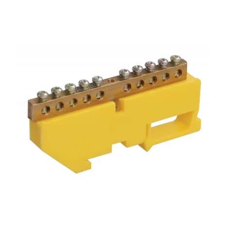 Шина PE "земля" на DIN-изоляторе ШНИ-6х9-12-Д-Ж ИЭК YNN10-69-12D-K05