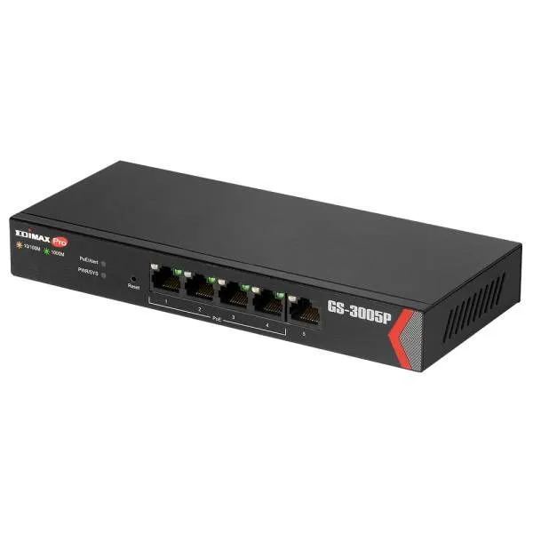 Коммутатор Edimax GS-3005P 5 портов, GbE PoE+ Web-Smart
