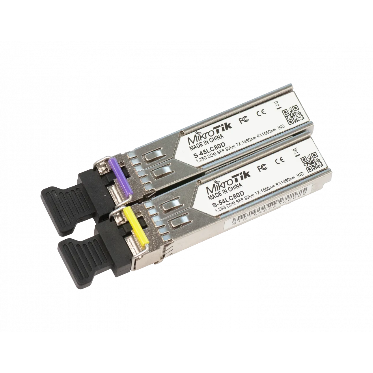 Пара оптических модулей Mikrotik SFP, 1.25G, дальность до 80км, 1490/1550нм