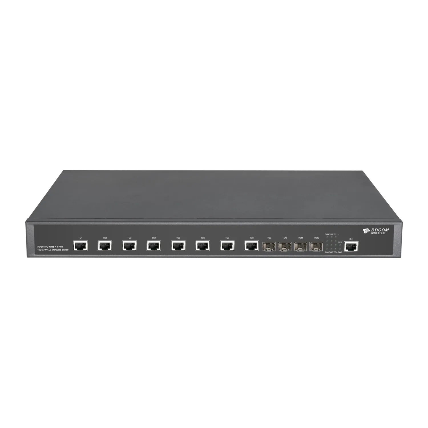 Управляемый коммутатор уровня 3 BDCOM S2900-8TG4X, 8x 1/2.5/10GBase-T, 4x 1/10GE SFP+, ~220V AC