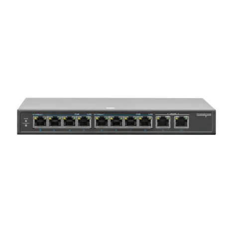 PoE коммутатор POWERTONE PUS-154-9 10-портовый неуправляемый  802.3af 10/100BASE-TX, 8 портов PoE