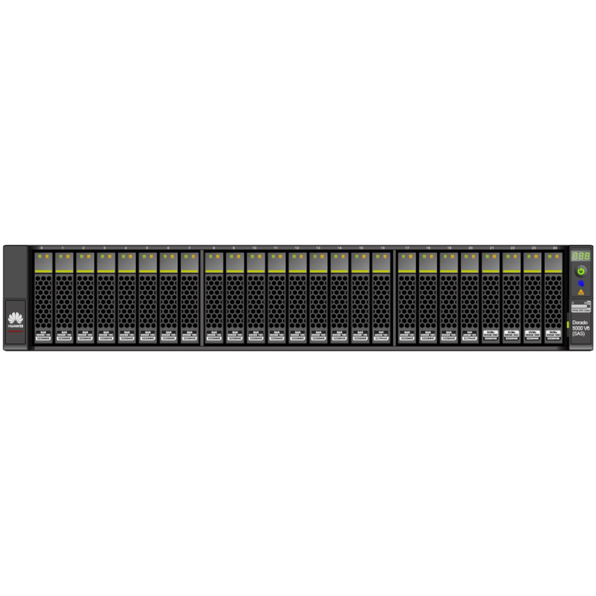 Система Хранения Данных Huawei OceanStor Dorado 6000 V6, 8x10G SFP+, 4xSAS12G Ext., 25xSAS SSD, 1024Gb Cache