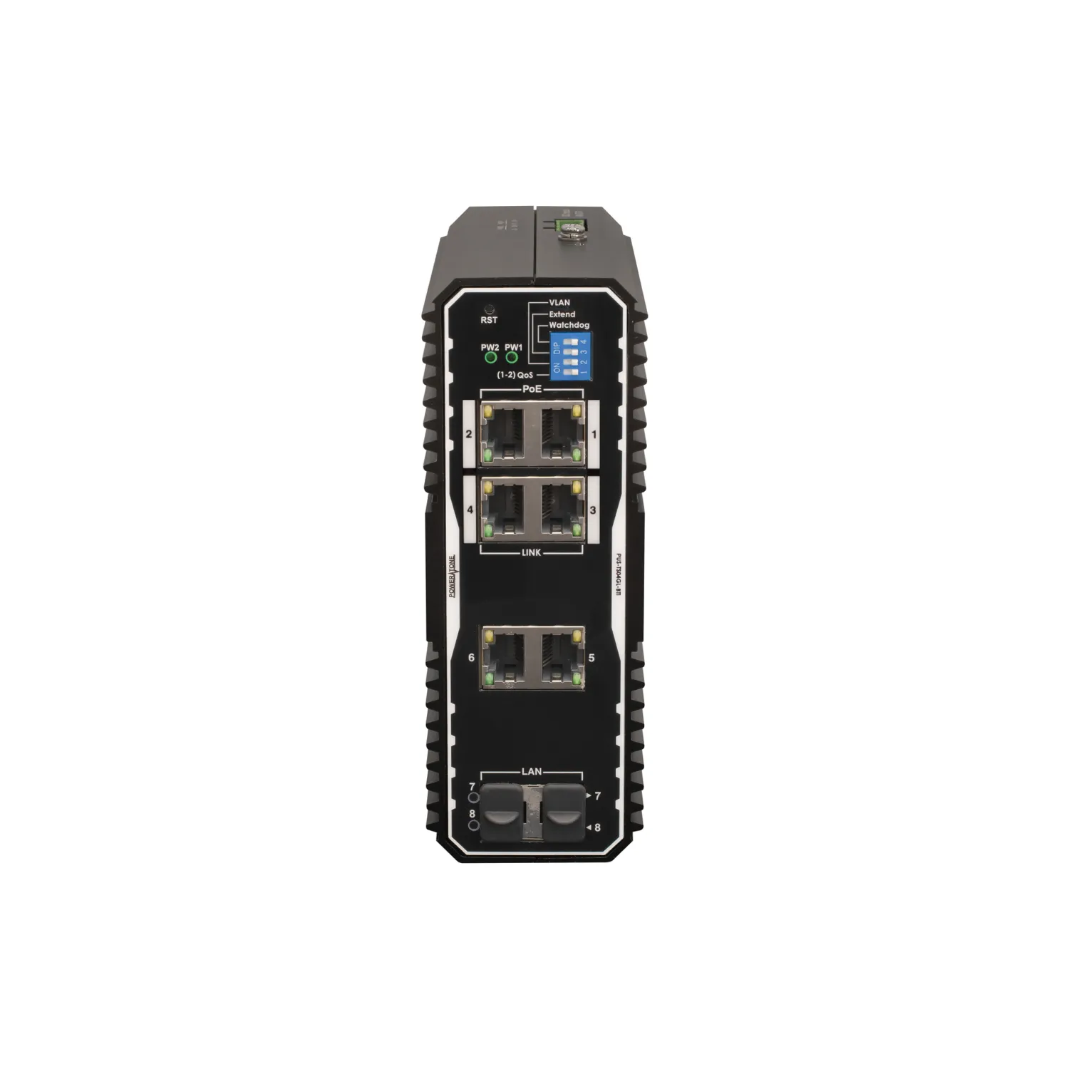 Неуправляемый промышленный 4 портовый PoE коммутатор POWERTONE PUS-TS04GL-BTi c 4 портами до 90Вт