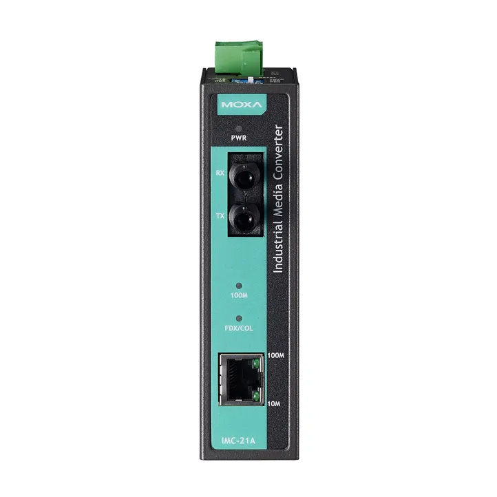 IMC-21A-M-ST Медиаконвертер Ethernet 10/100BaseTX в 100BaseFX (многомодовое оптоволокно) в металлическом корпусе MOXA