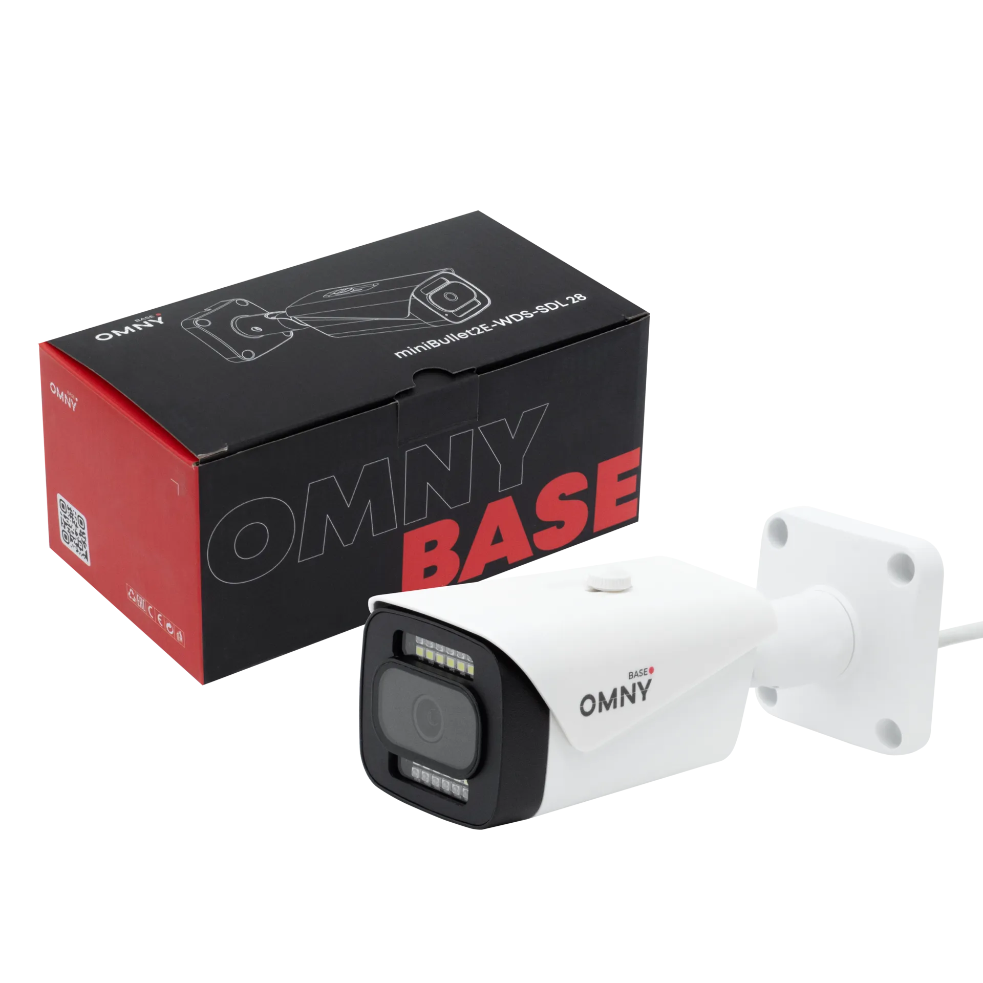 Камера сетевая буллет 2Мп OMNY BASE miniBullet2E-WDS-SDL-C 28 с двойной подсветкой и микрофоном