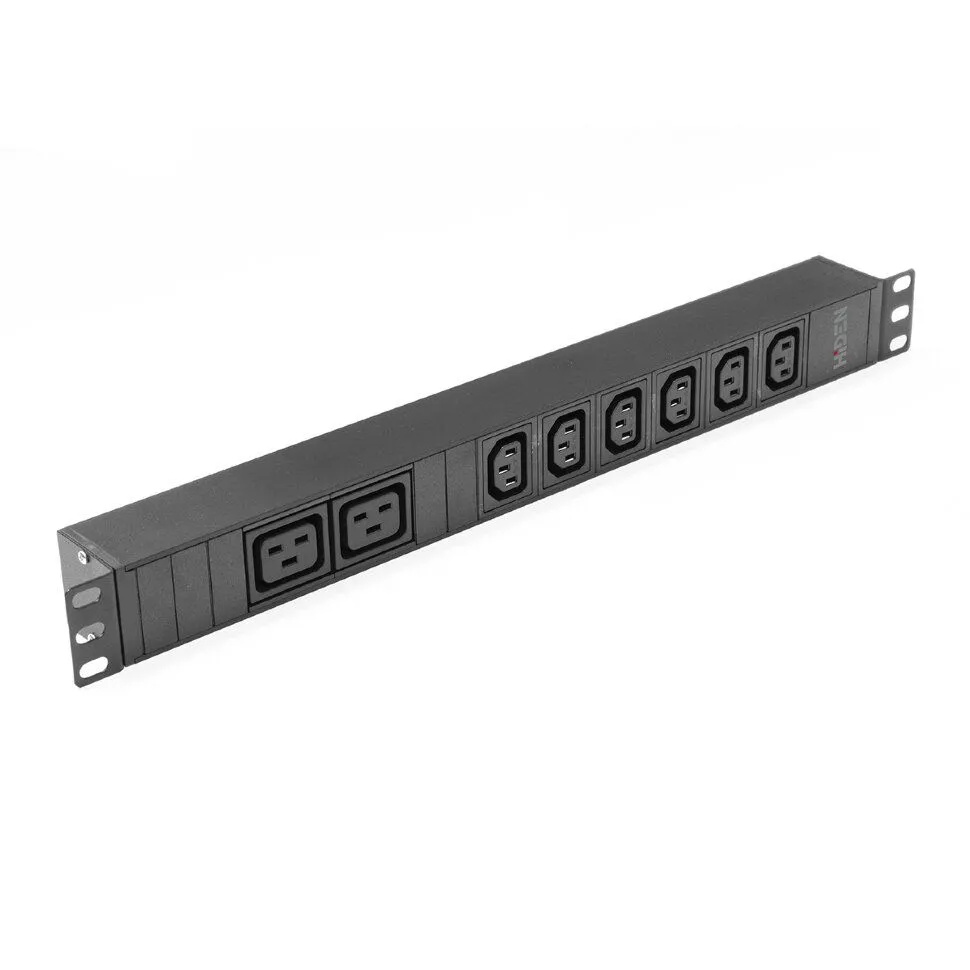 Блок розеток HIDEN EXPERT H1R-6A2B-16-T однофазный горизонтальный, 19", 6 розеток C13